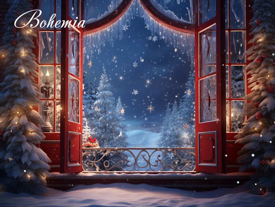 Коледен фон - Фонове с прозорци 07