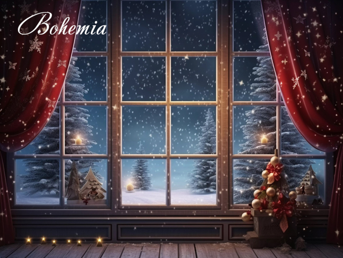 Коледен фон - Фонове с прозорци 05