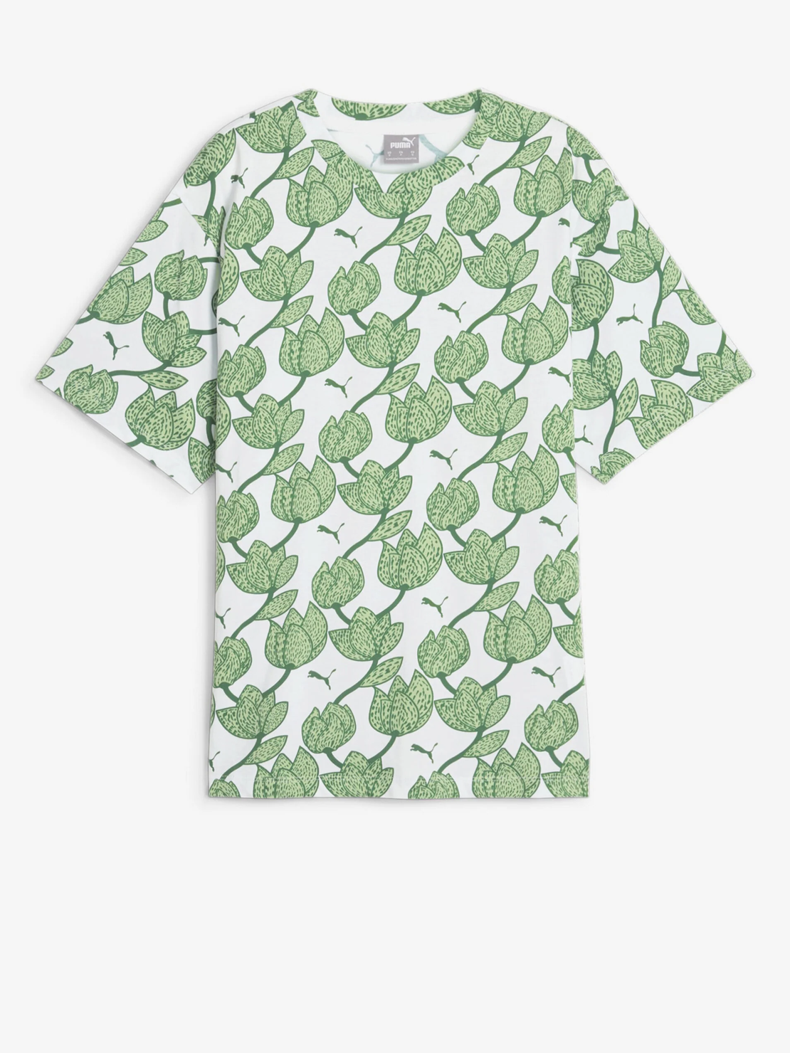 Puma ESS+ Blossom AOP Tee бяла тениска с принт • M