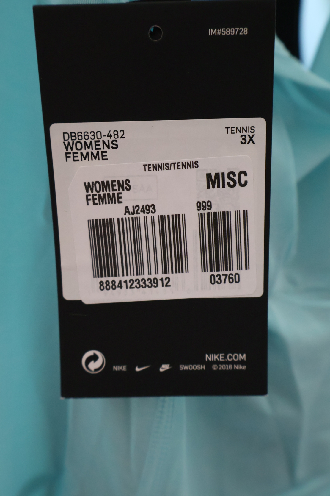 Nike Training Tank Dress Turquoise Oversized Fit • XXXL