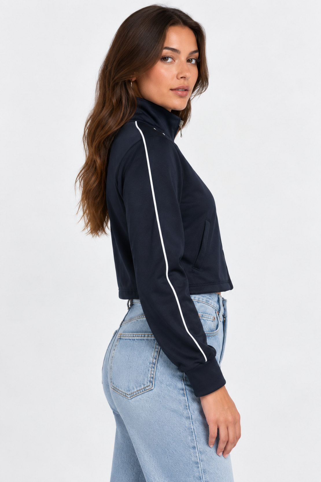 PIECES дамски cropped суичър с цип • M