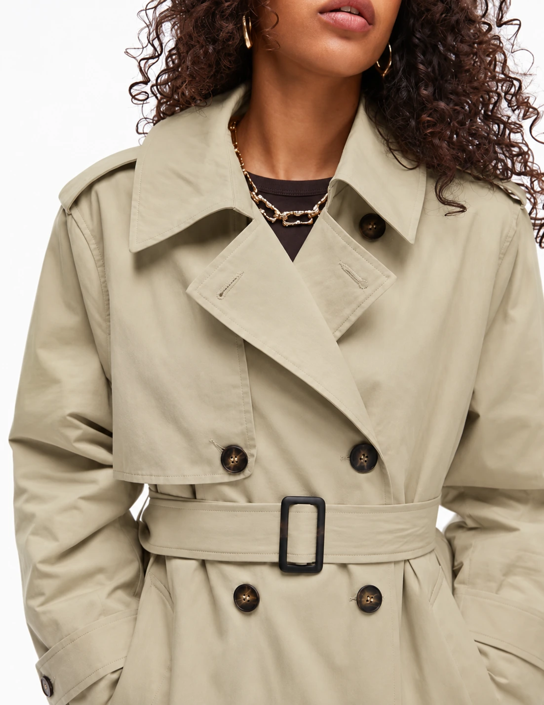 Topshop дълъг тренч с подвижна подплата • XL