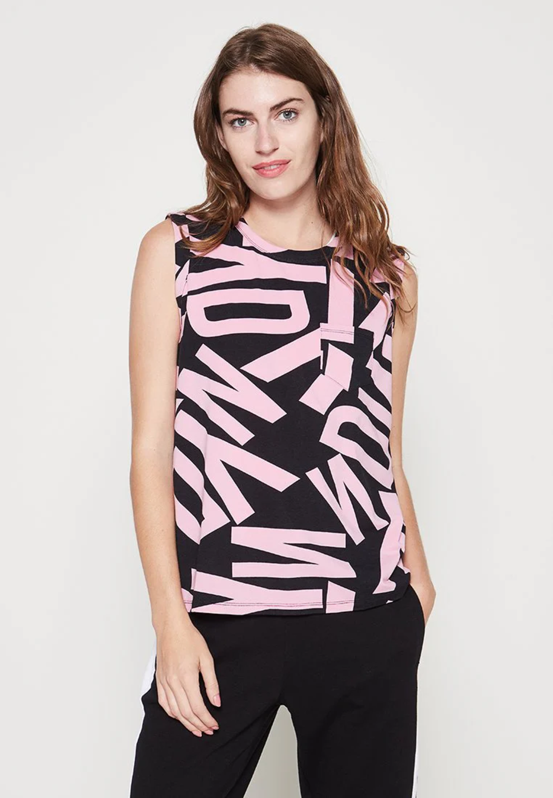DKNY Sport Jumbo Logo Muscle Tank • S