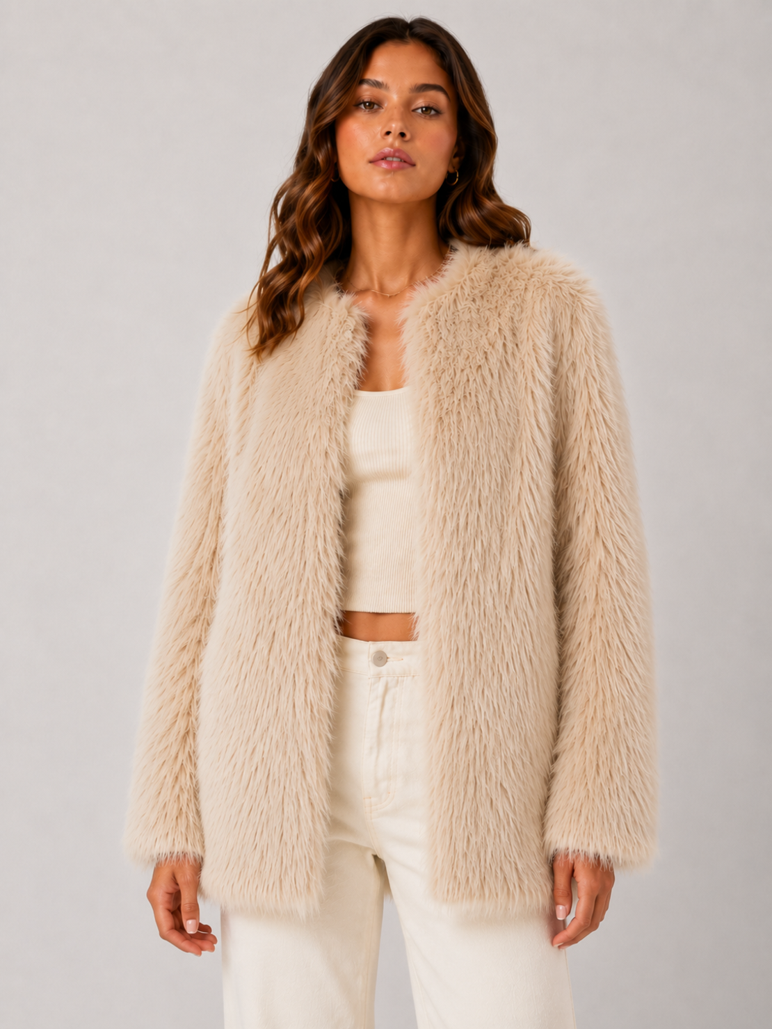 Warehouse Faux Fur пухено палто • XL