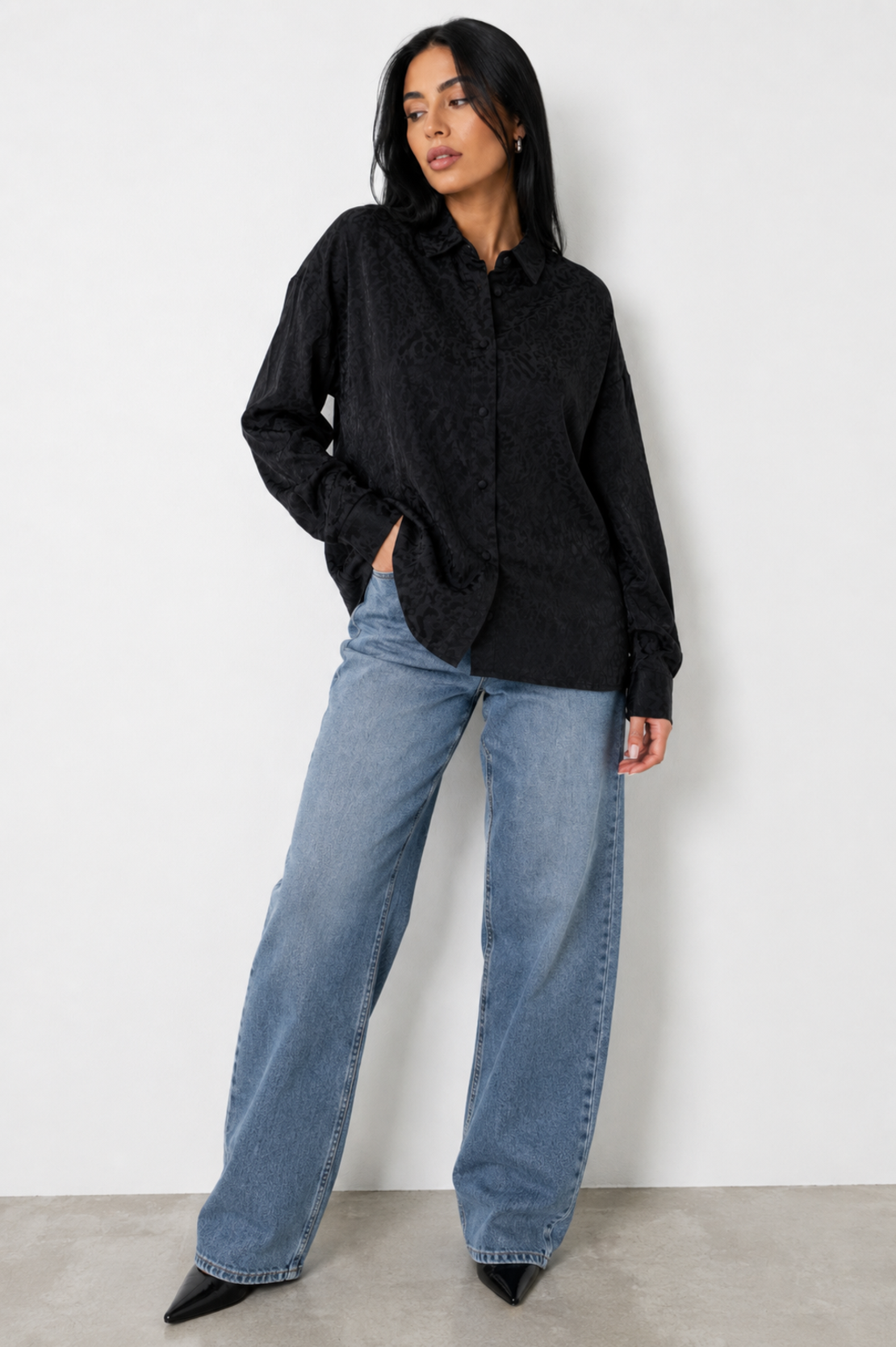 Vero Moda жакардова oversized риза • M