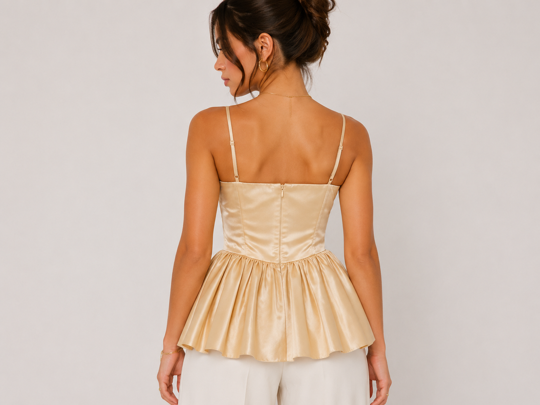 ASOS LUXE сатенен топ • EU 32/XS