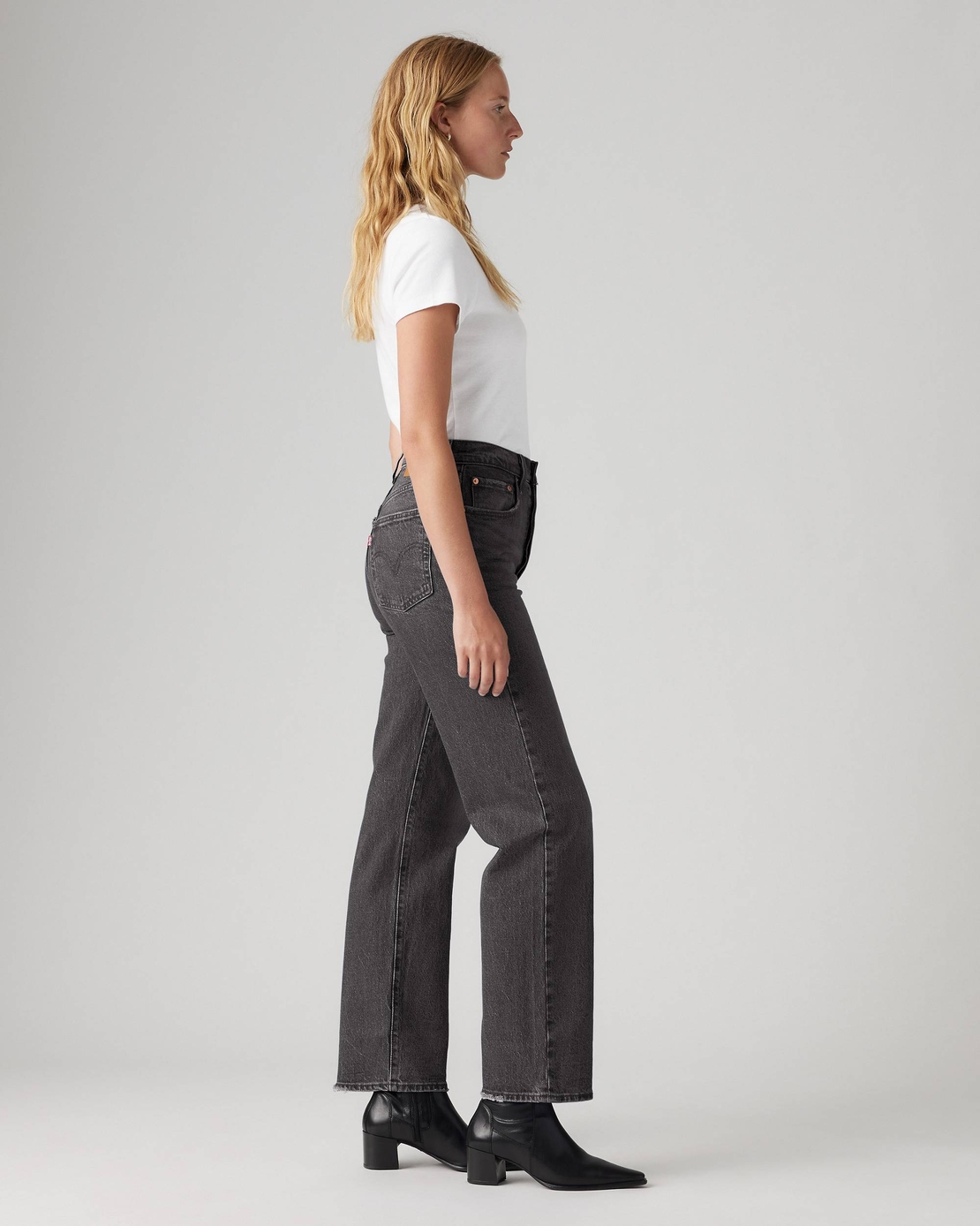 Levi’s Ribcage Straight Ankle дънки • Black Worn In • W25/L29