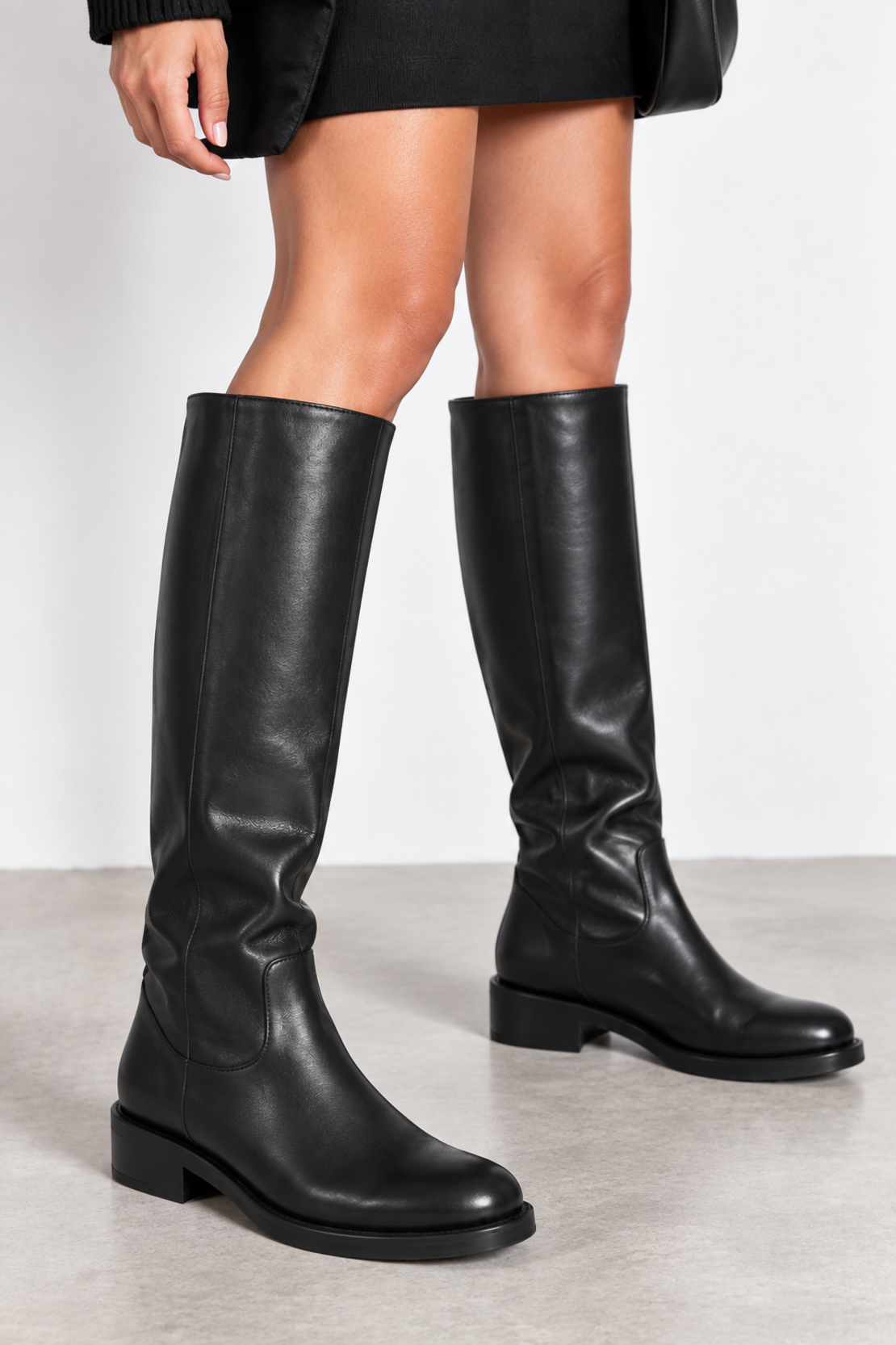 MANGO Bota Rider дамски високи ботуши – черни • 38