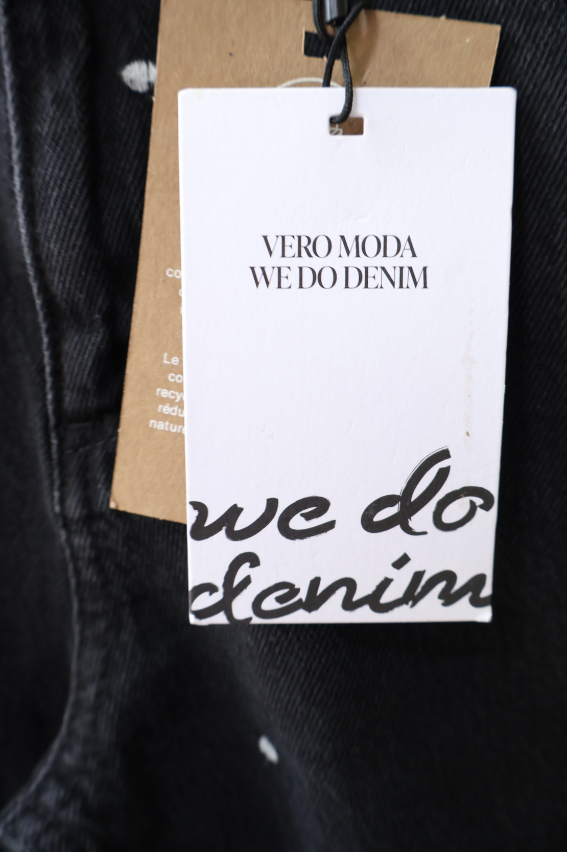 Vero Moda Черни wide дънки на точки • W29/32