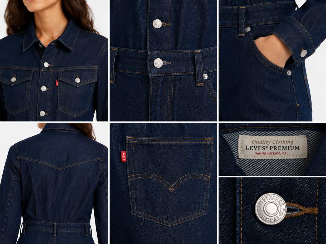Levi’s Dark Denim Jumpsuit • S