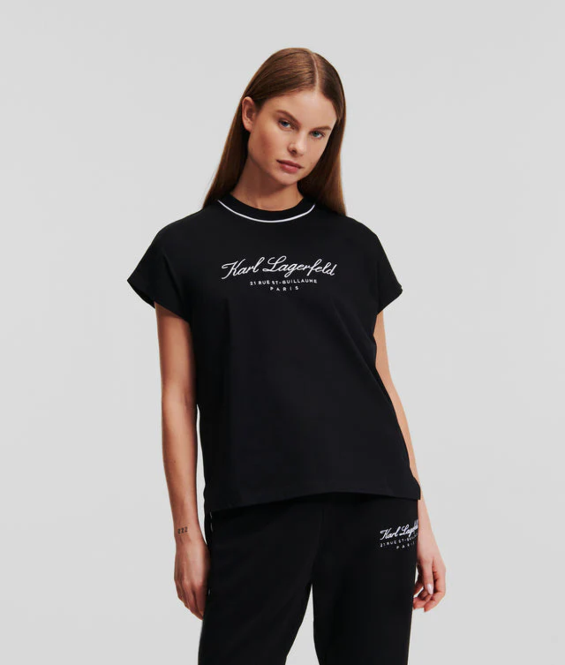 Karl Lagerfeld Cap Sleeve дамска тениска • S
