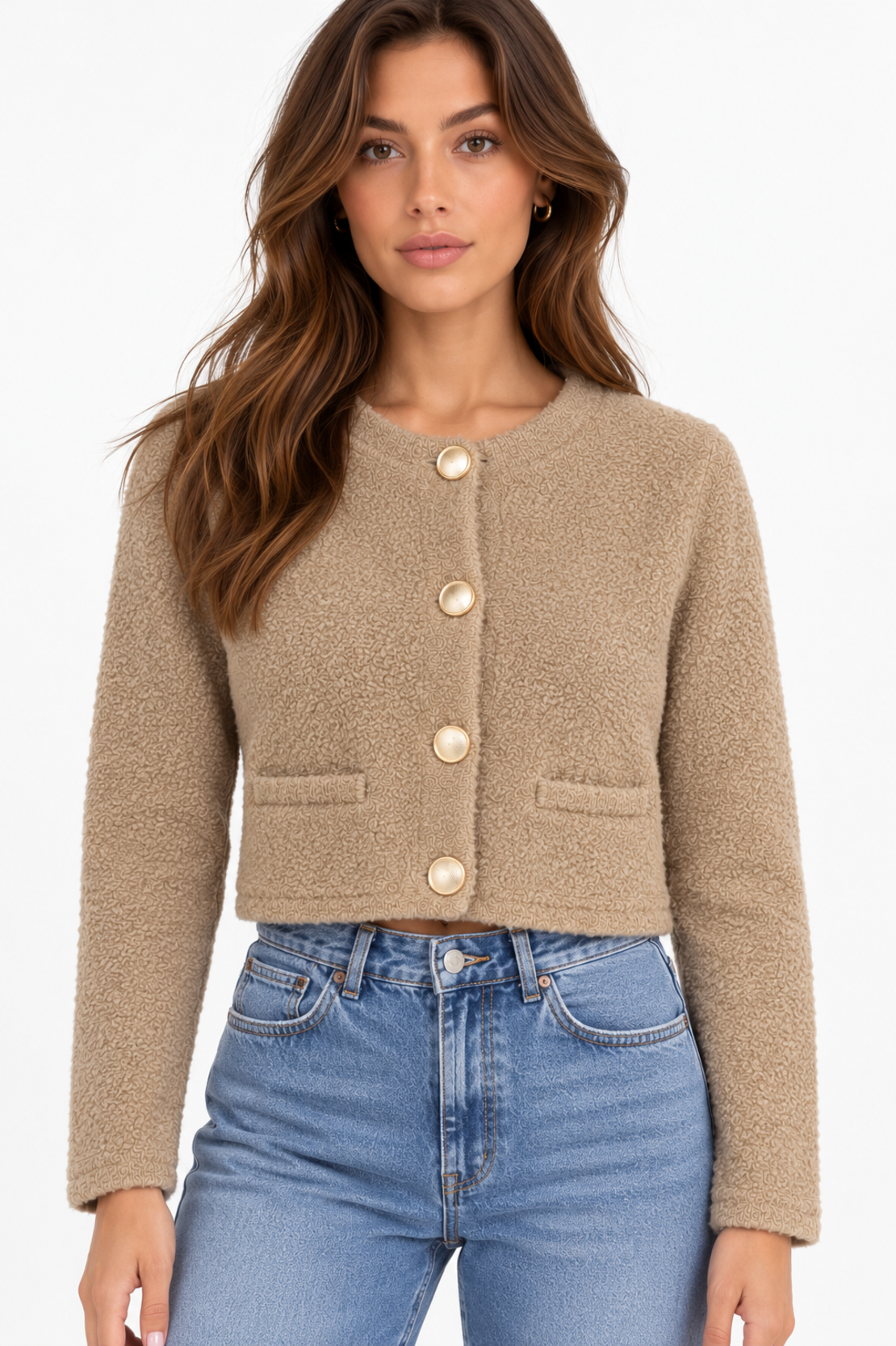 Vero Moda жилетка със златисти копчета • M