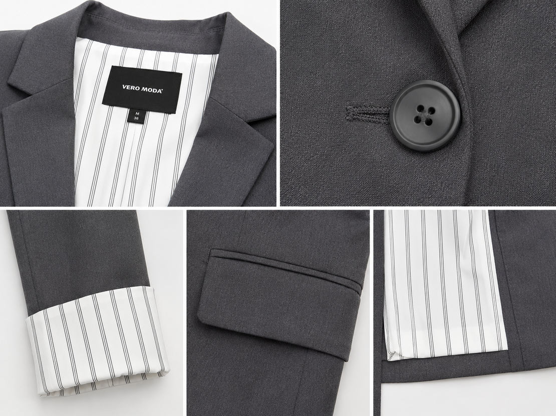 VERO MODA Сив втален блейзър • M