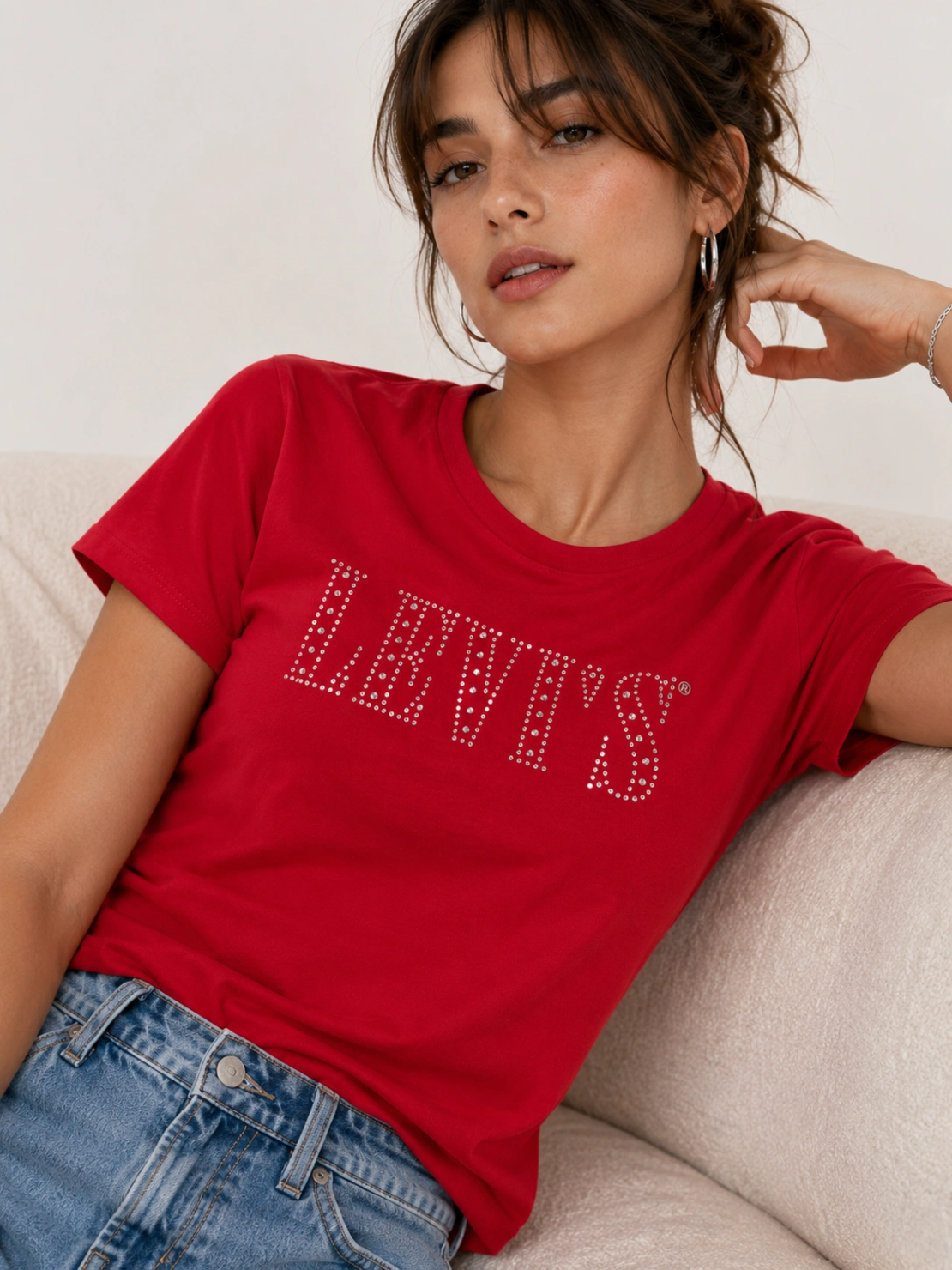 Levi’s Rhinestone Logo Tee • XS