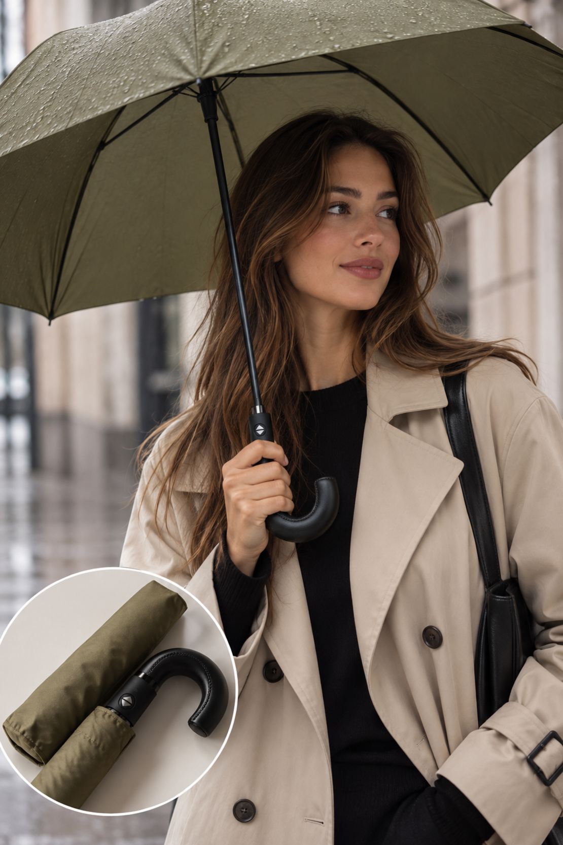 Mango 660 Umbrella сгъваем чадър – каки