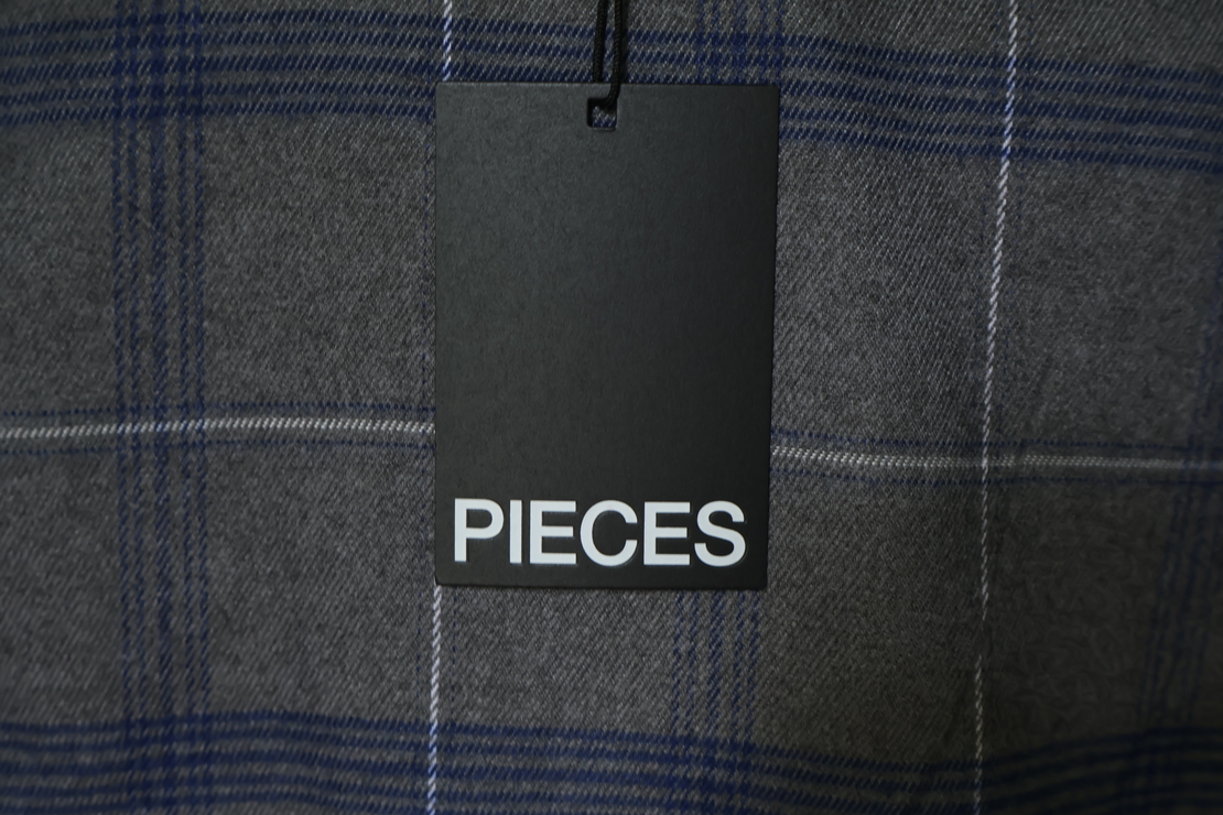 PIECES Diana Кариран пеплум топ • L