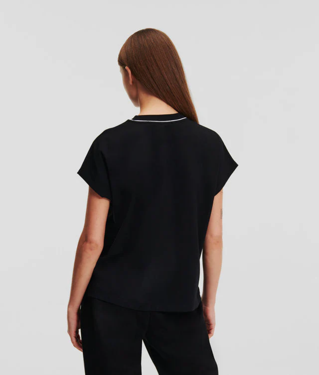 Karl Lagerfeld Cap Sleeve дамска тениска • S
