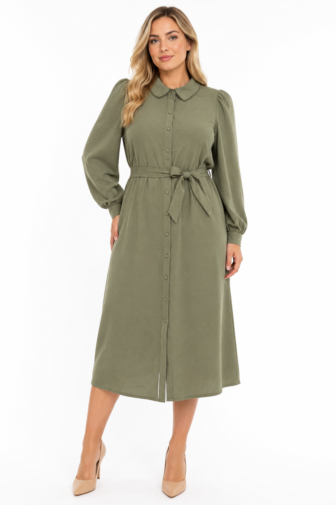 Vero Moda риза рокля с колан • L