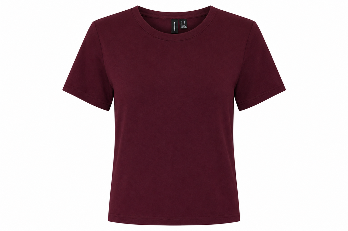 Vero Moda Базова тениска в бордо • M