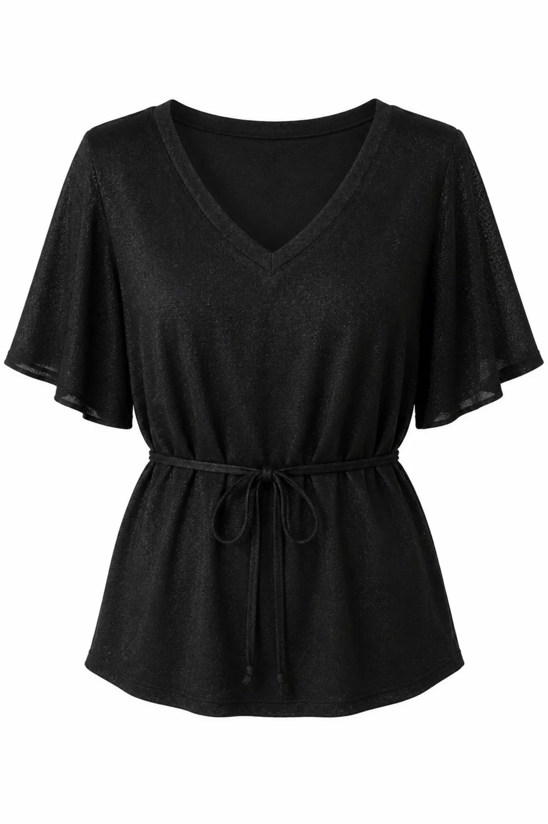 Vero Moda Черна блуза с колан и • M