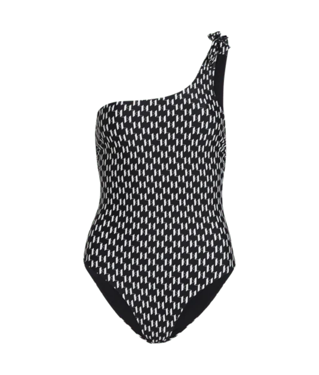 Karl Lagerfeld Monogram Tie Cheeky Swimsuit • S