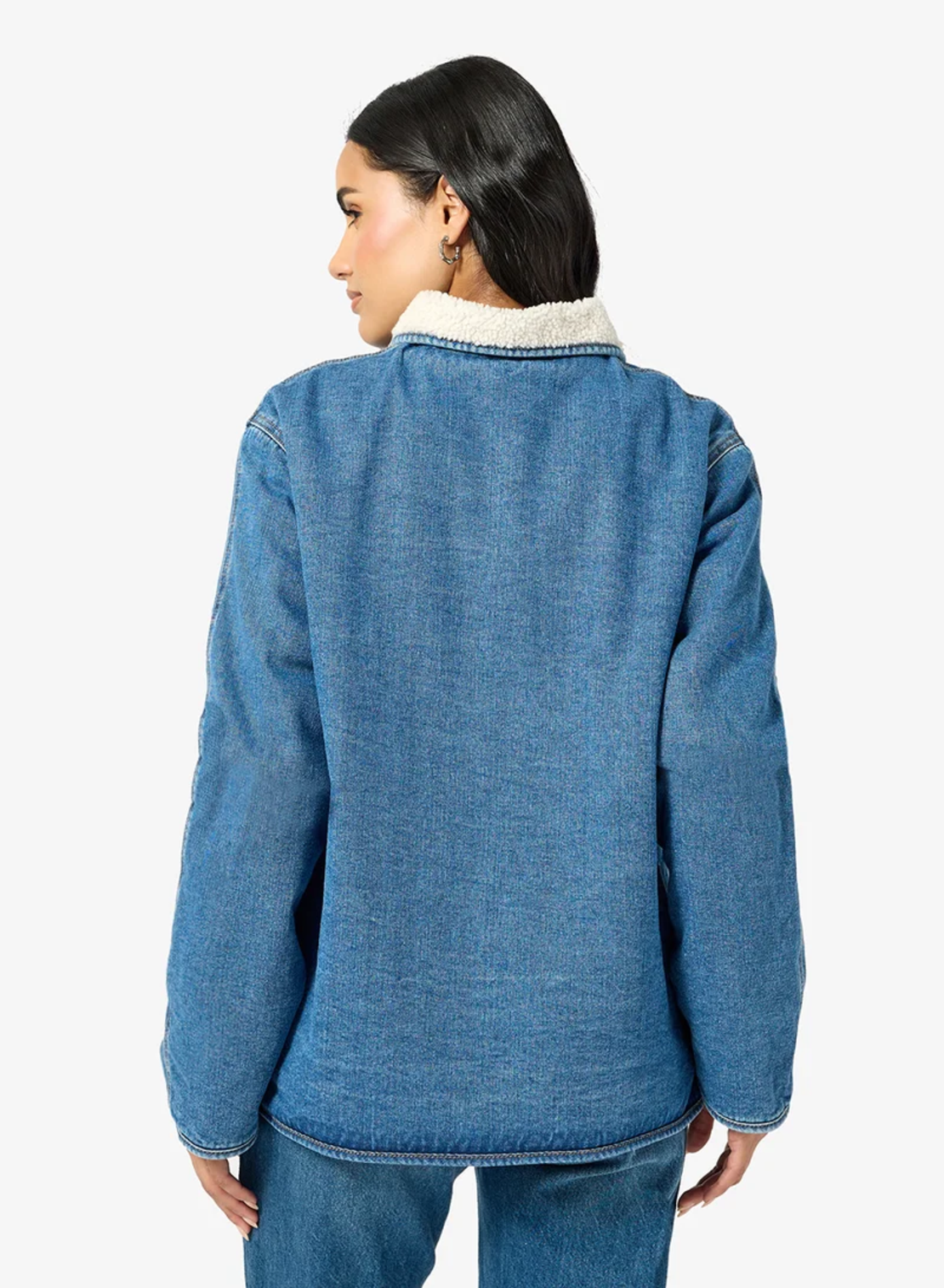 ONLY дънково яке с teddy подплата Oversized • M