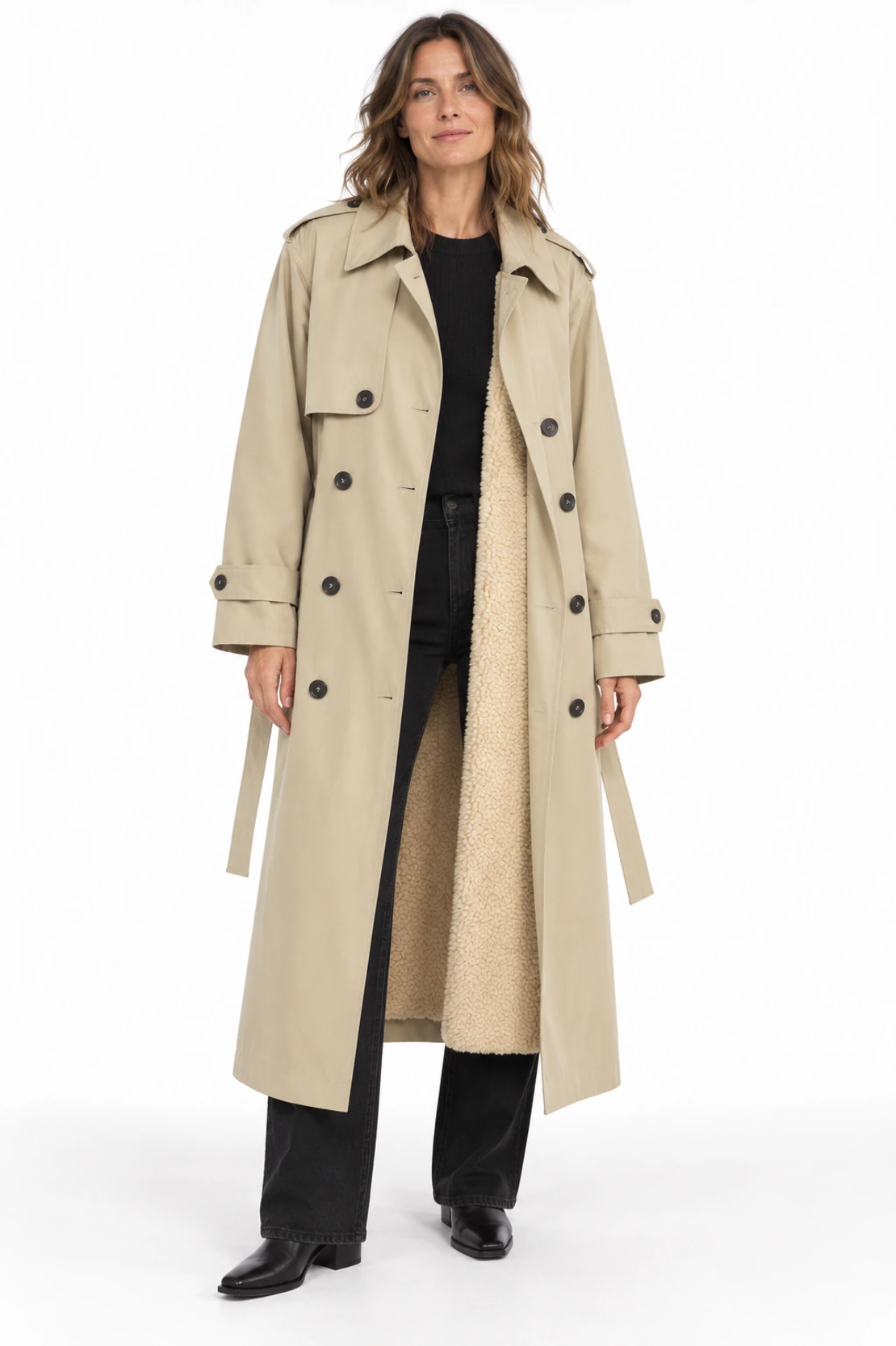 Topshop дълъг тренч с подвижна подплата • XL