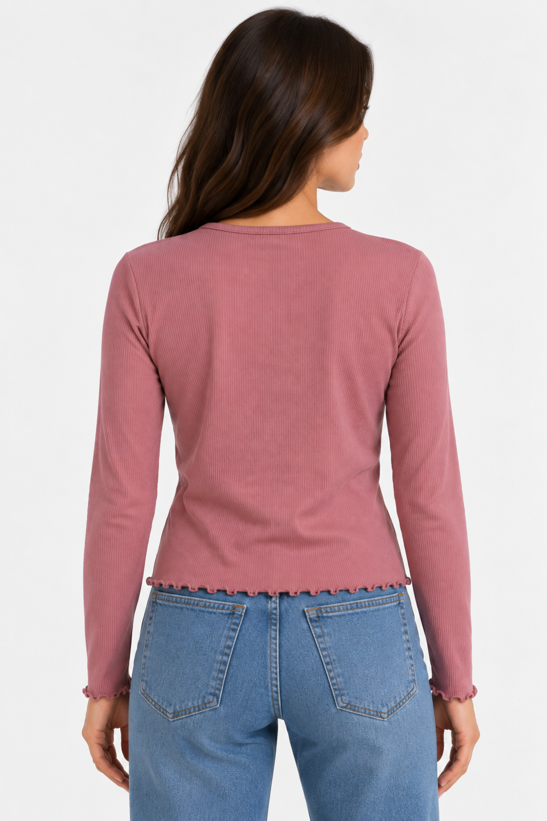 ONLY Ina рипсена блуза Rose Brown • M