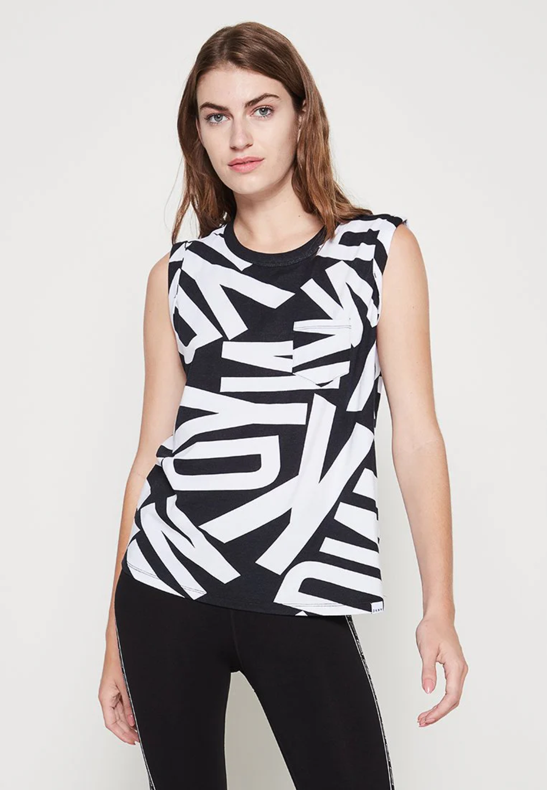 DKNY Sport Jumbo Logo Muscle Tank • S