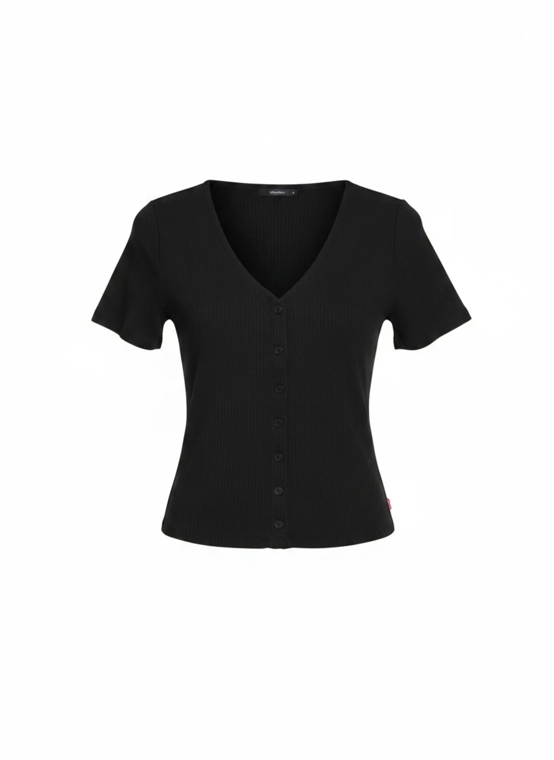 Levi’s черна рипсена блуза с копчета Slim Fit / S