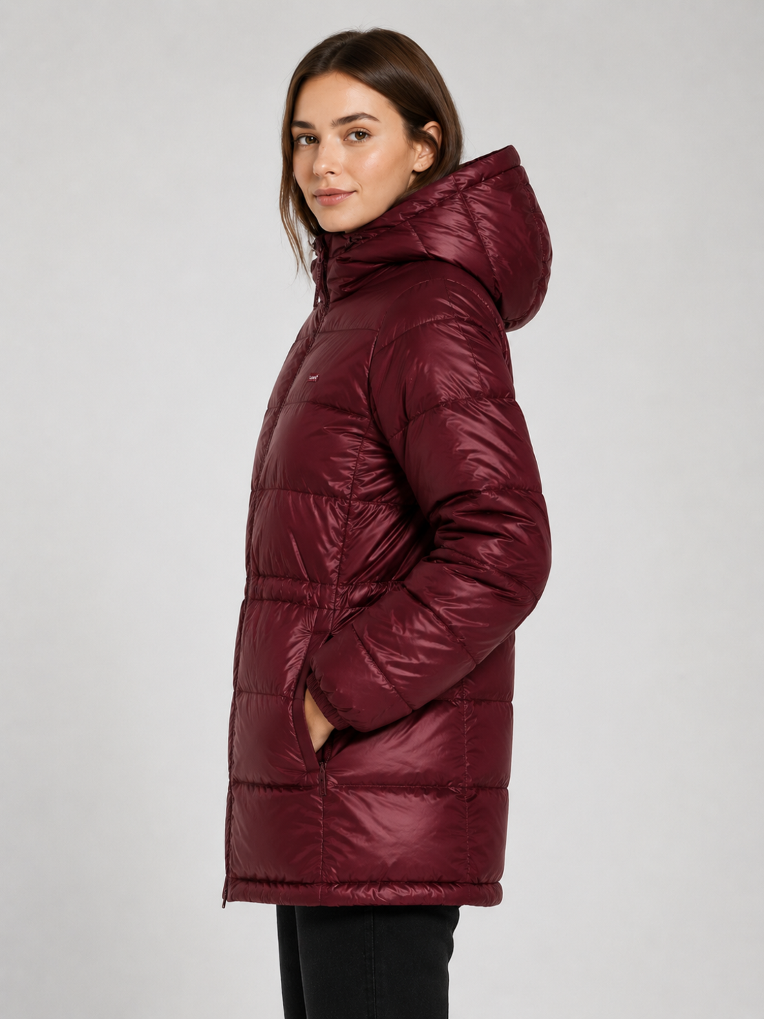 Levi’s Shiny Burgundy пухено яке • XS