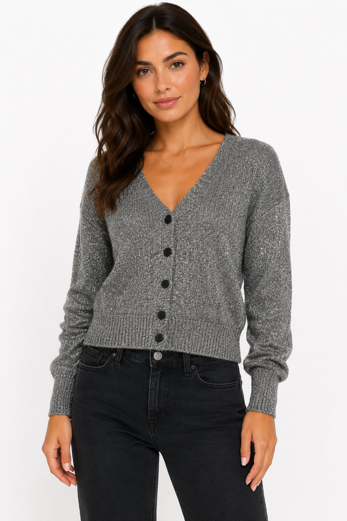 VERO MODA лъскава жилетка с копчета • М