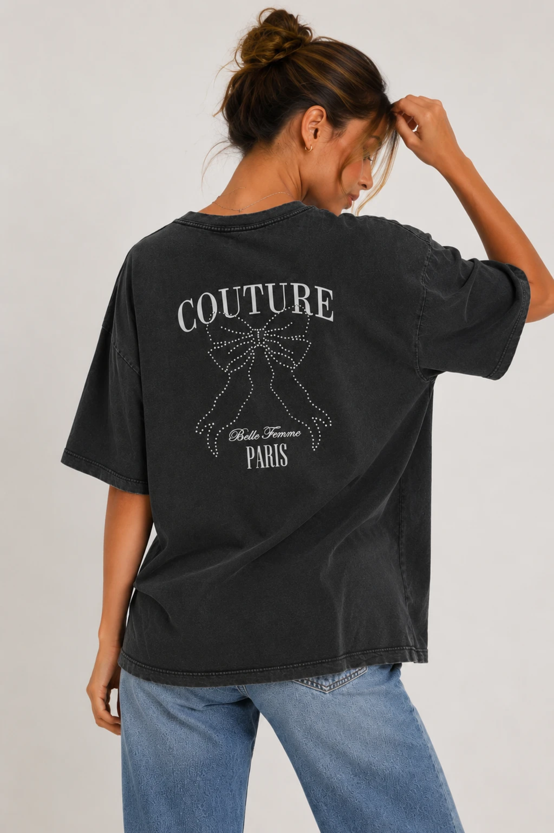 ONLY Черна тениска Couture • S Oversized