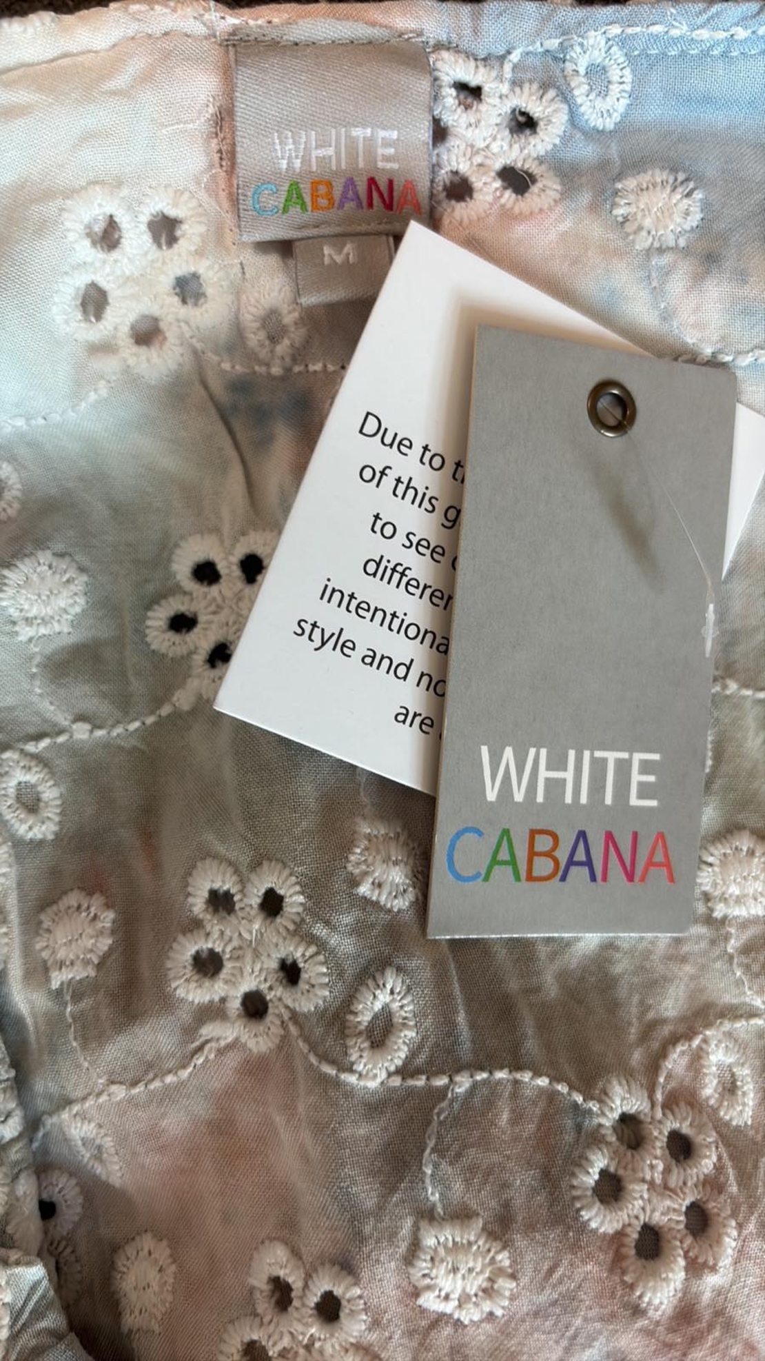 White Cabana бродирана crop блуза с връзка • M