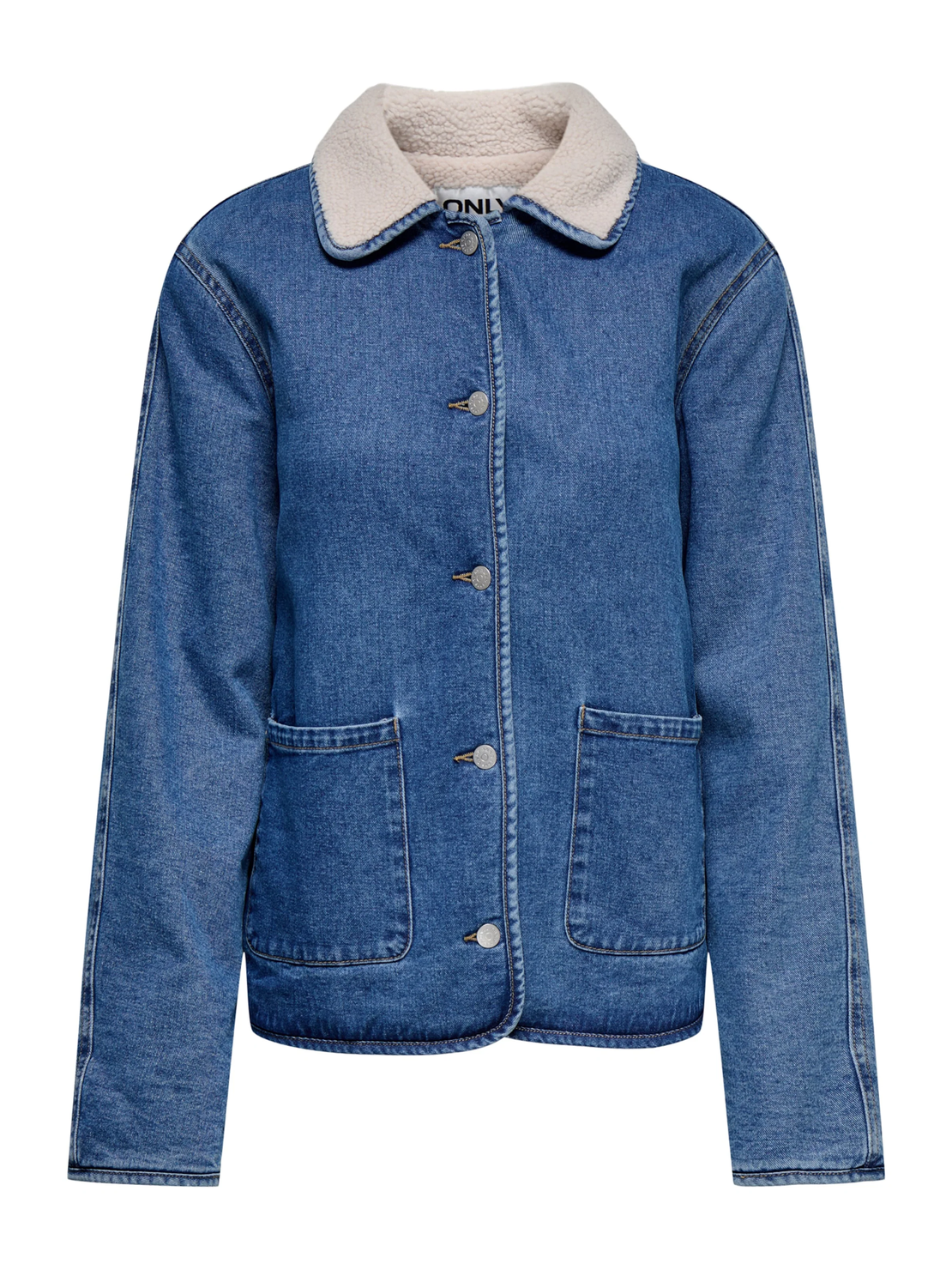 ONLY дънково яке с teddy подплата Oversized • M