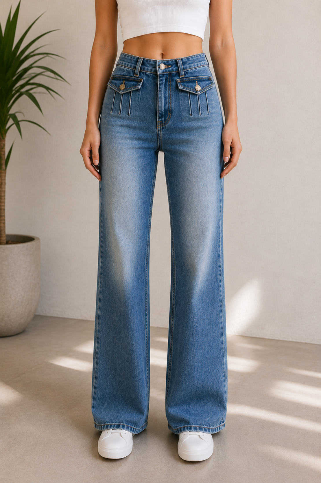 Vero Moda широки дънки с висока талия • W28