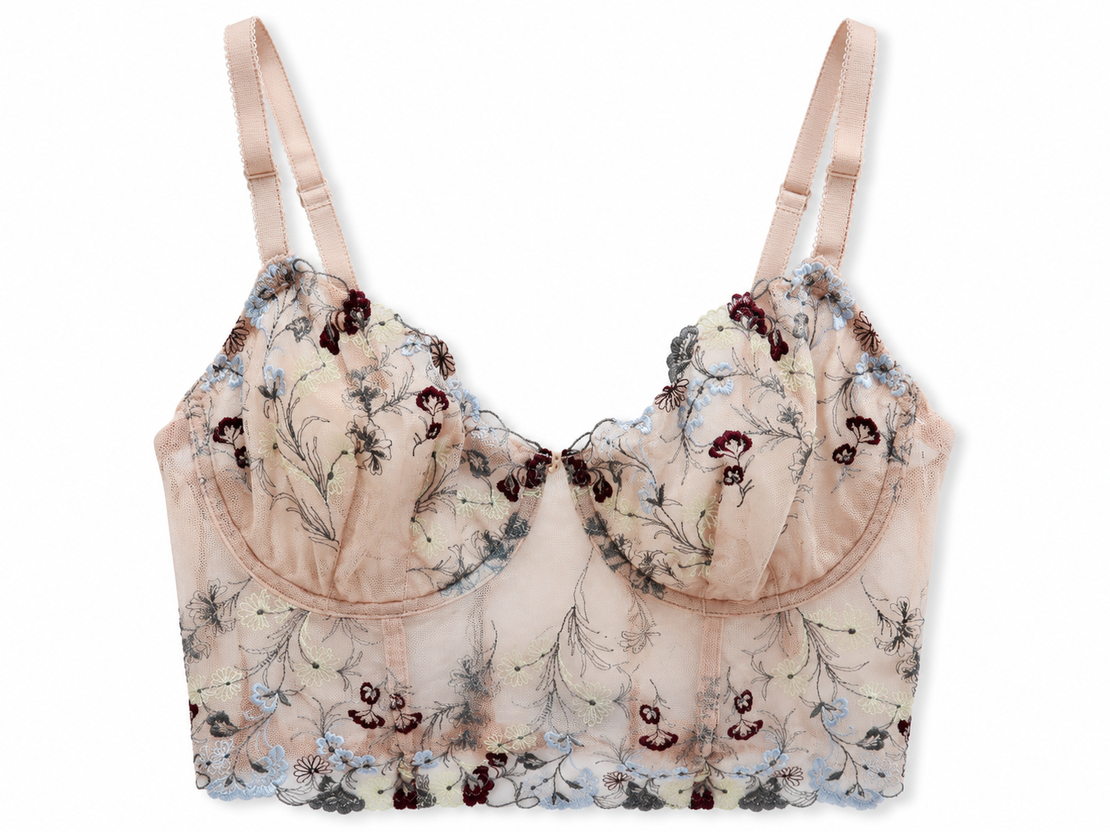 Triumph Floral Embroidery Longline Bra • EU 75B
