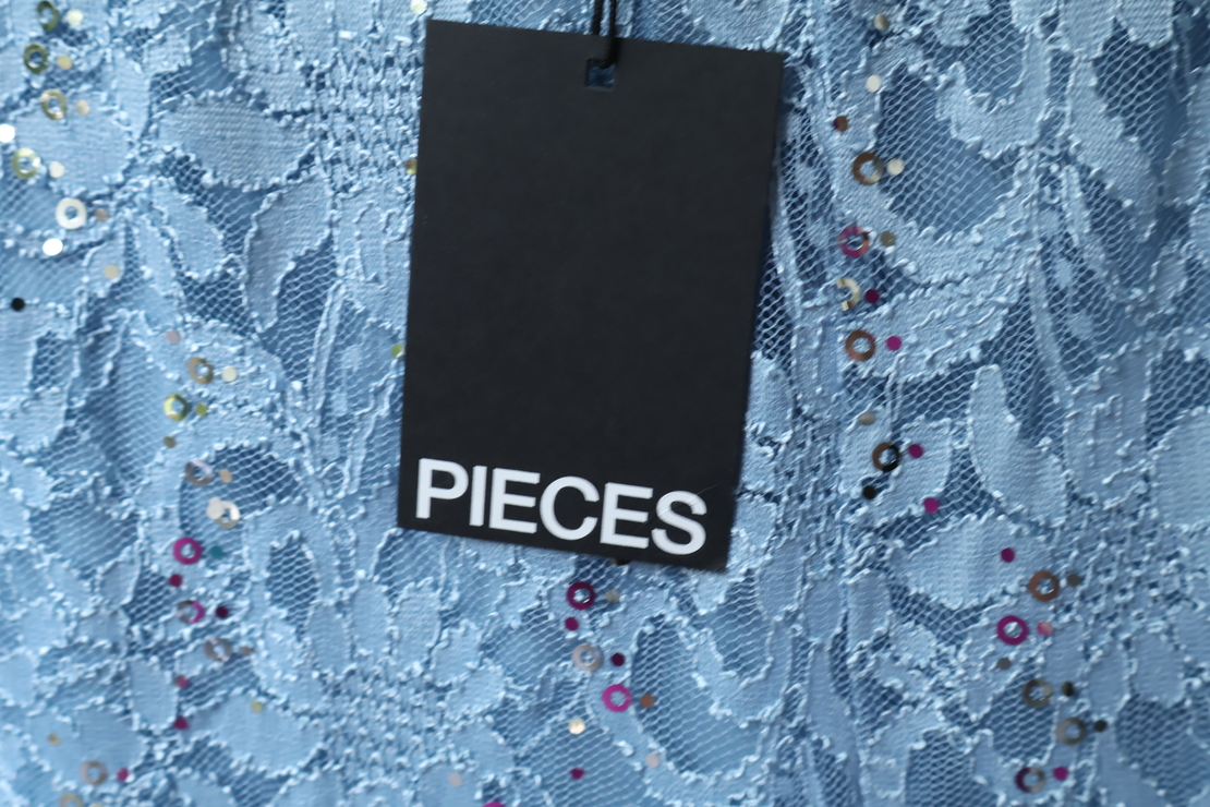 Pieces Дантелен панталон с пайети • L