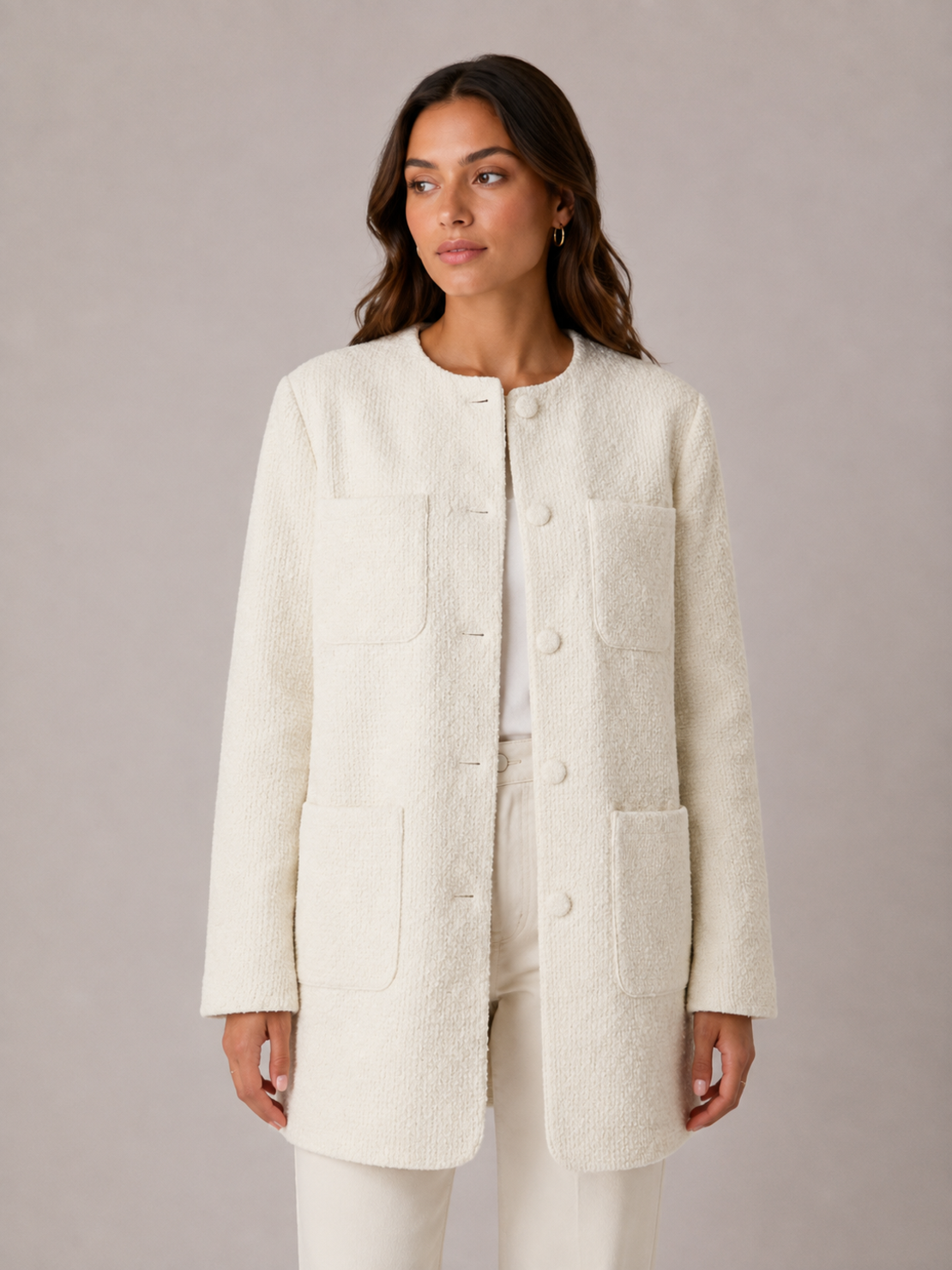Warehouse Premium Wool Boucle палто • 40