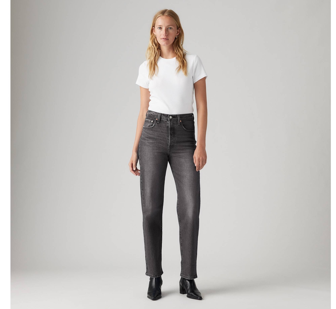 Levi’s Ribcage Straight Ankle дънки • Black Worn In • W25/L29