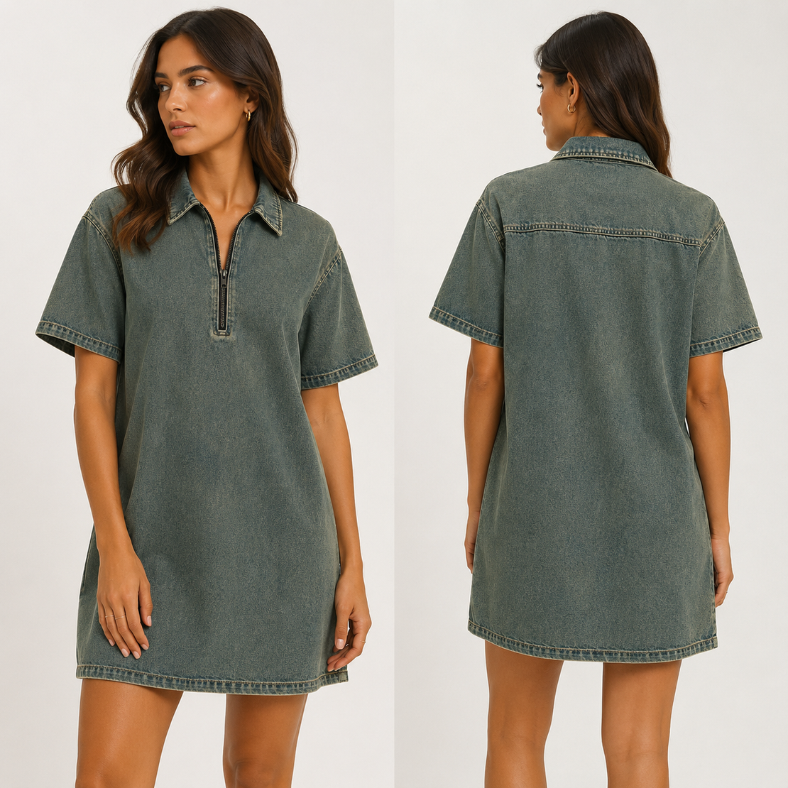 PIECES Дънкова рокля • M Oversized