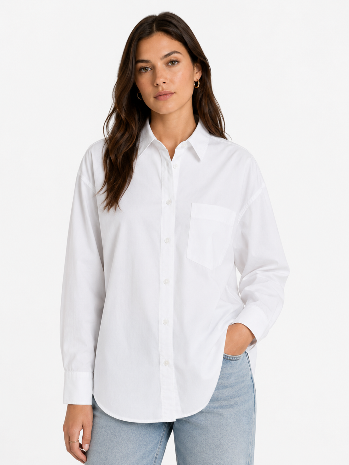 ONLY Бяла дълга риза • S Oversized