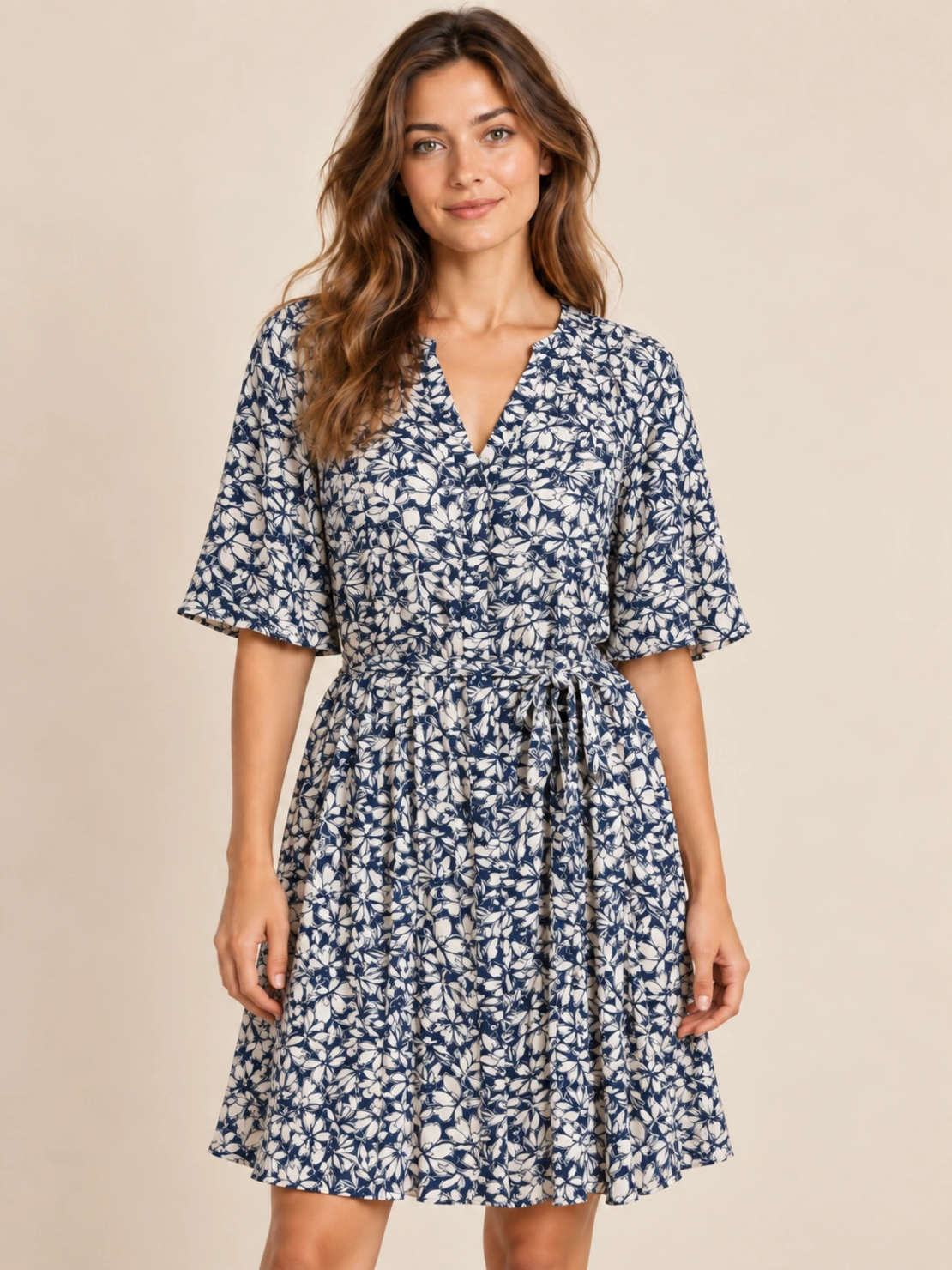 Vero Moda рокля риза с флорален десен • S
