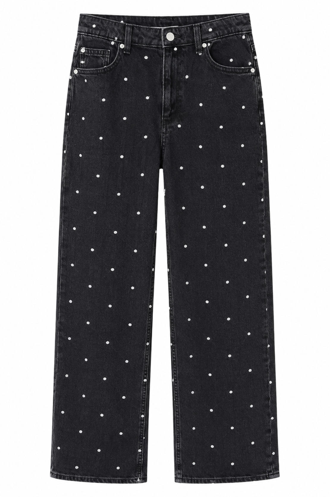Vero Moda Черни wide дънки на точки • W29/32