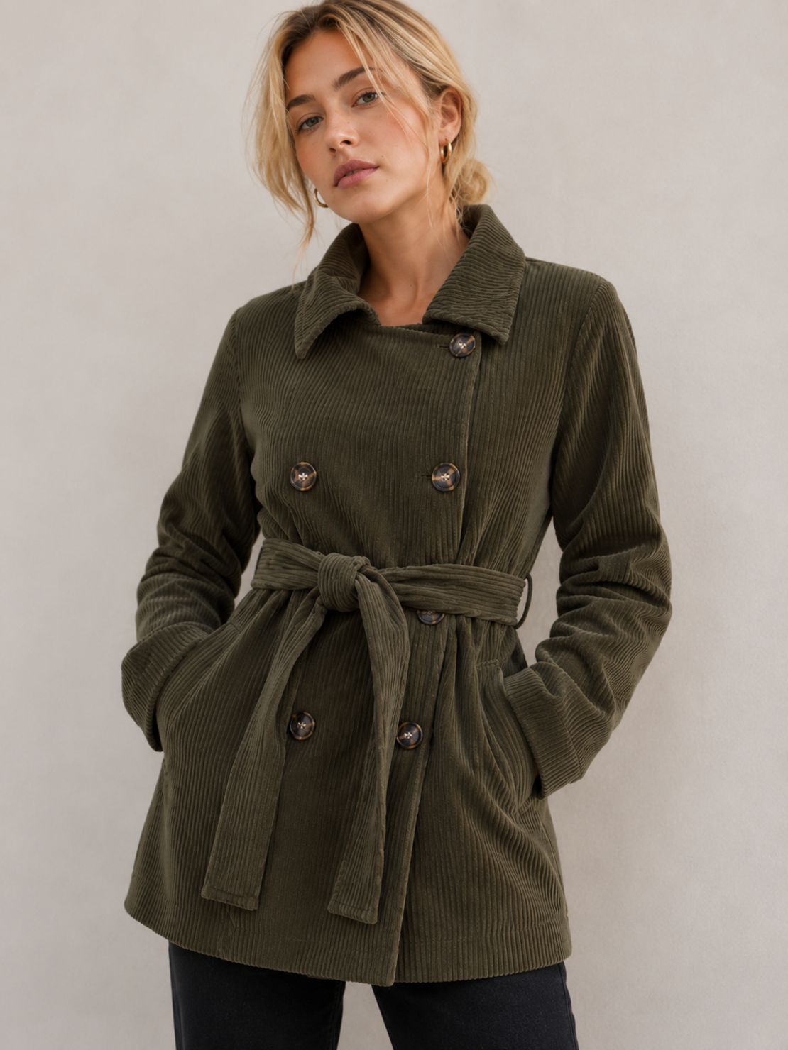 Vero Moda тренч от едро кадифе • M/L