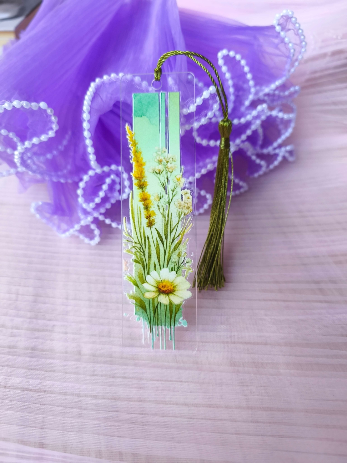 Акрилен книгоразделител -Wildflower 003