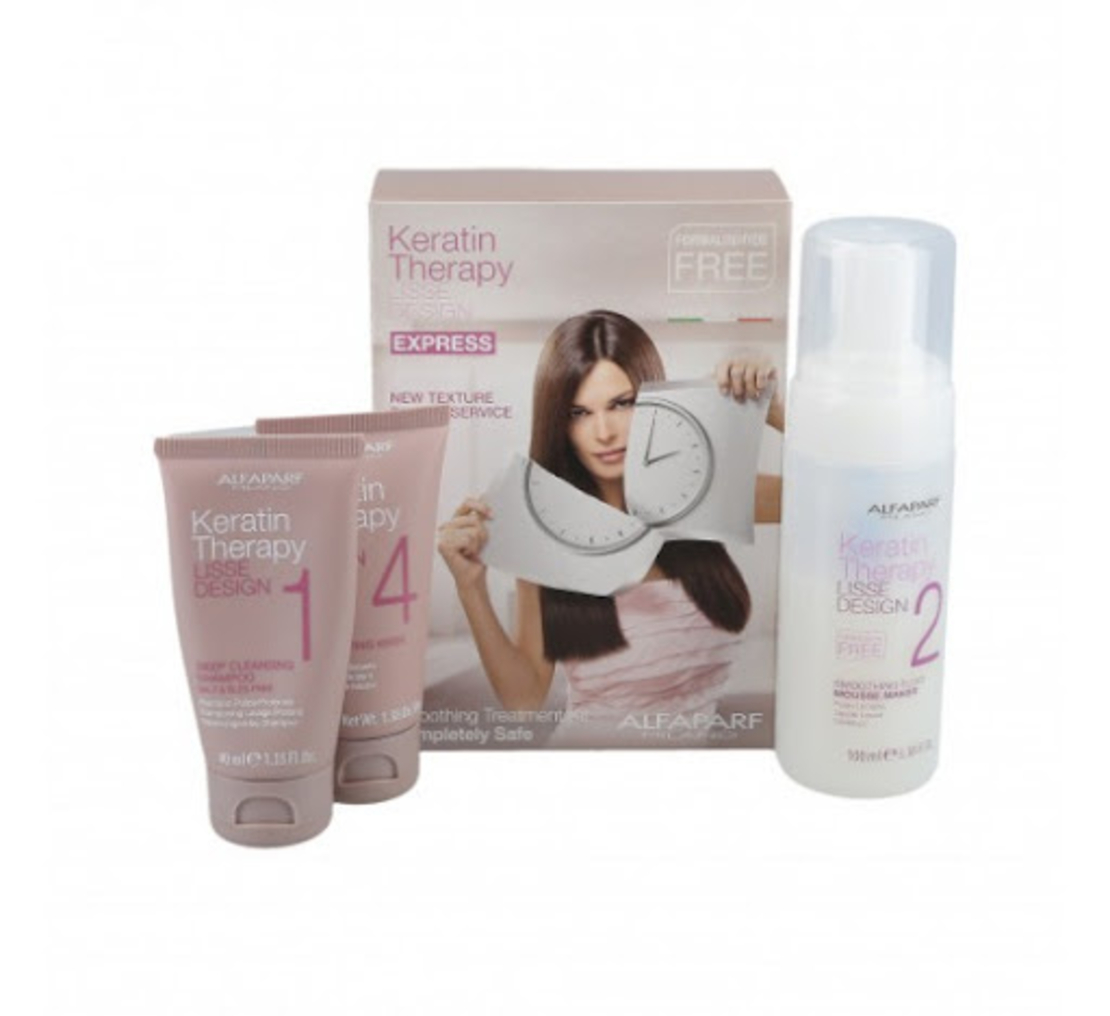 Alfaparf Lisse Design Keratin Therapy Intro Kit Домашен комплект за Кератинова Терапия за трайно изправяне в 3 стъпки (40мл+100мл+40мл)