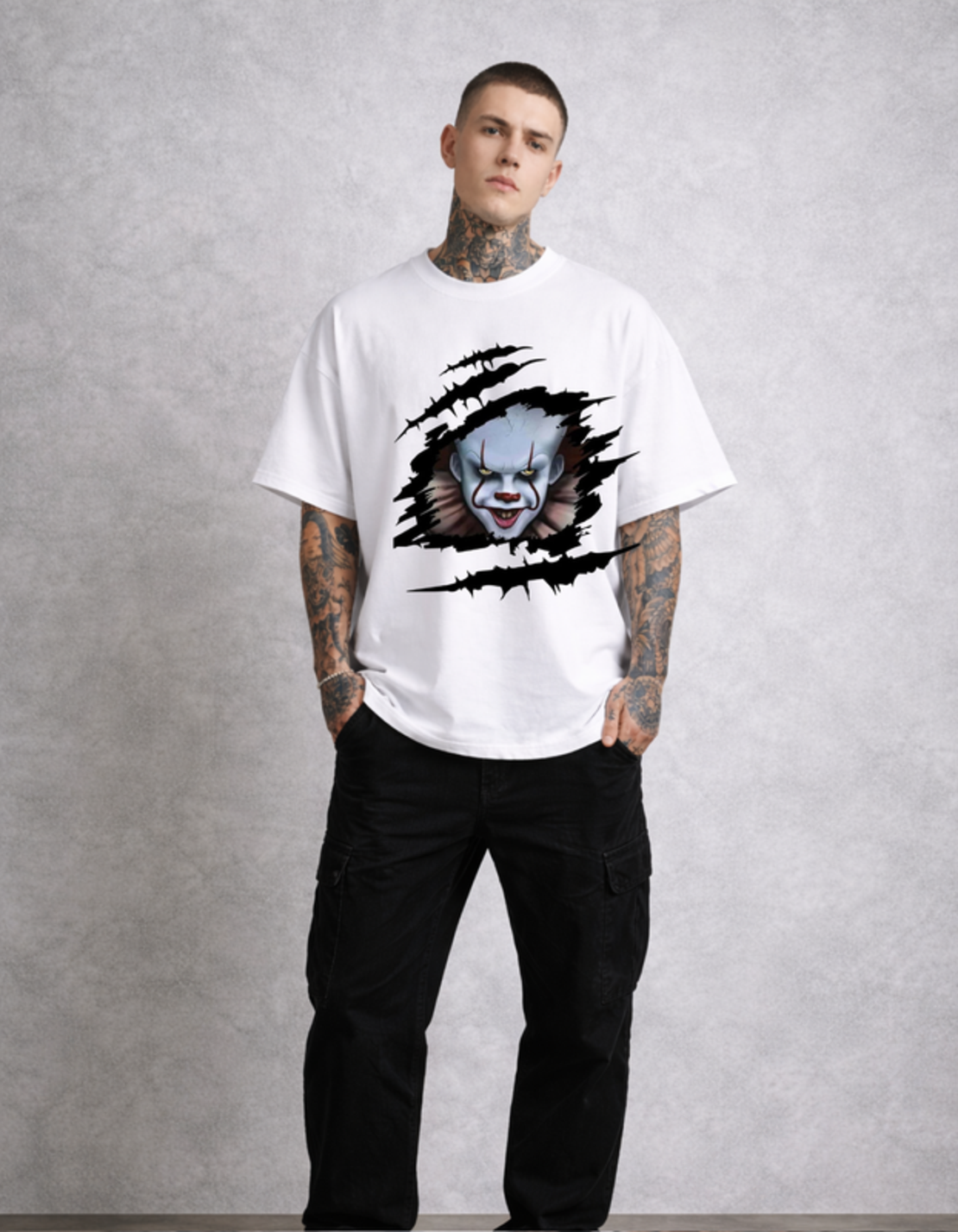 Oversized - Тениска с артистичен детайл