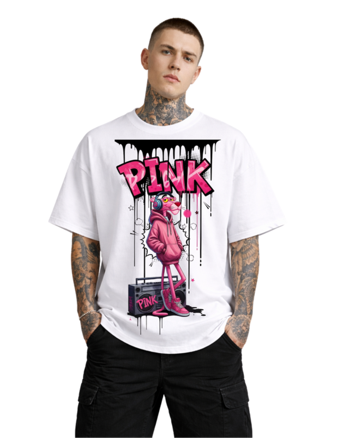 Oversized - Тениска с фигурален принт