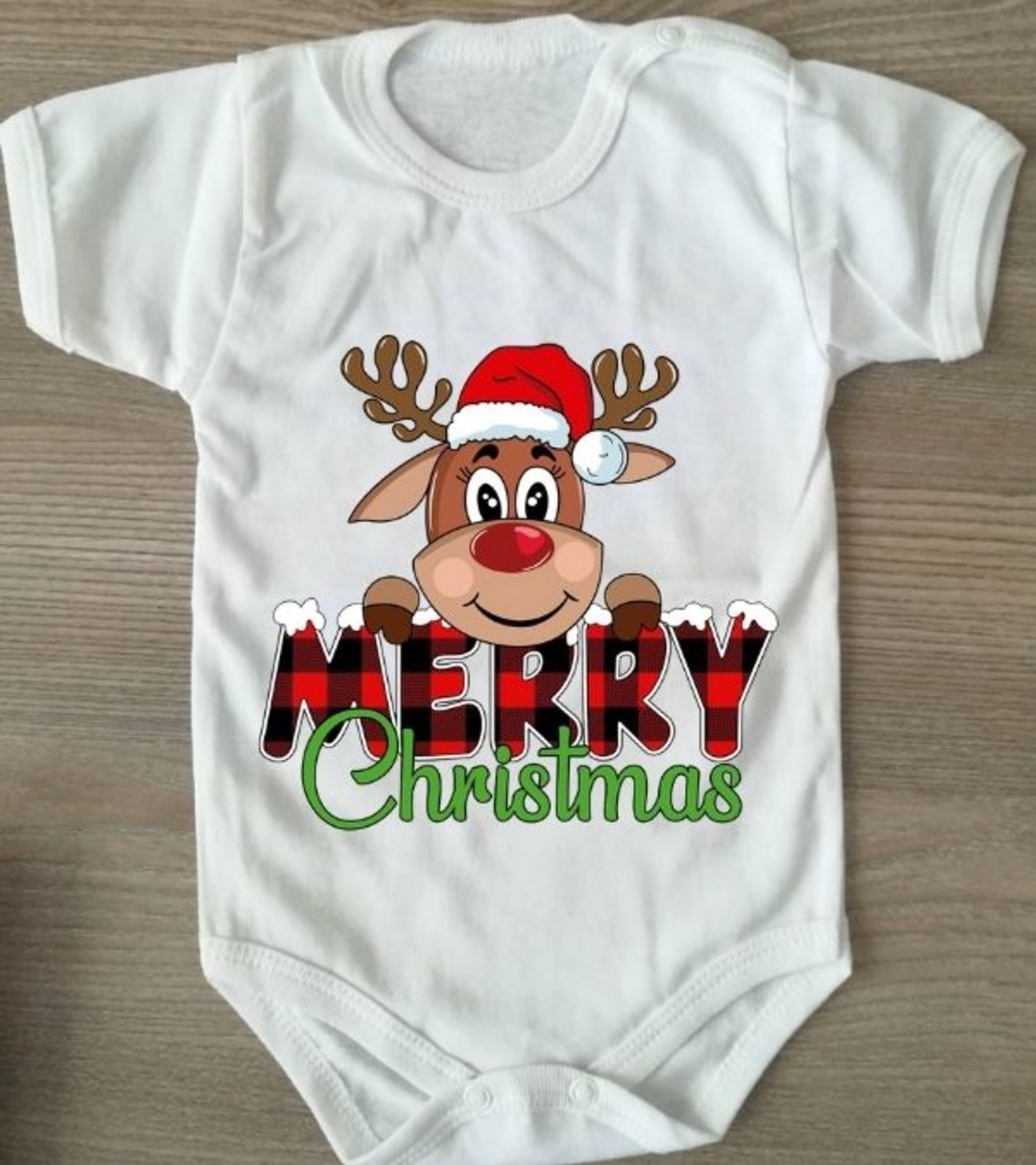 БЕБЕШКО БОДИ -С НАДПИС MERRY CHRISTMAS-2